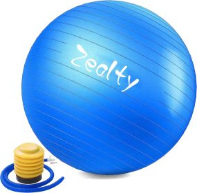 Yoga Ball Exercise Ball - Anti-Slip and Anti-Burst Workout Ball, Birthing Ball Fitness Ball with Quick Pump, Balance Ball Chair for Stability (Color: Blue)