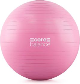 Core Balance Exercise Ball for Workouts, Anti-Burst and Slip Resistant, Swiss Yoga Ball for Pregnancy, Stability, Fitness and Physical Therapy (Color: pink)