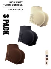 3 Pack Workout Shorts For Women Seamless Scrunch Butt Lifting High Waisted Yoga Gym Booty Running Short Pants (Color: 3PACK2, size: S)