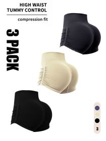 3 Pack Workout Shorts For Women Seamless Scrunch Butt Lifting High Waisted Yoga Gym Booty Running Short Pants (Color: 3PACK3, size: L)