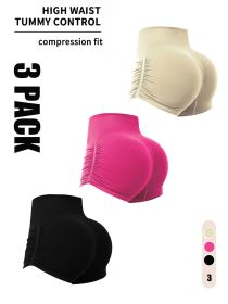 3 Pack Workout Shorts For Women Seamless Scrunch Butt Lifting High Waisted Yoga Gym Booty Running Short Pants (Color: 3PACK9, size: L)