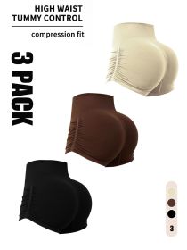 3 Pack Workout Shorts For Women Seamless Scrunch Butt Lifting High Waisted Yoga Gym Booty Running Short Pants (Color: 3PACK10, size: S)