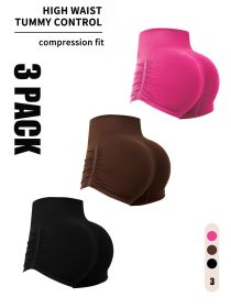 3 Pack Workout Shorts For Women Seamless Scrunch Butt Lifting High Waisted Yoga Gym Booty Running Short Pants (Color: 3PACK6, size: S)