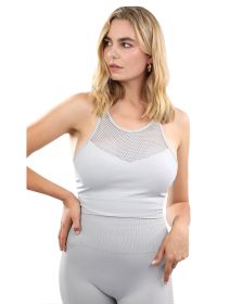 Helia Seamless Sports Bra - Grey (size: small)