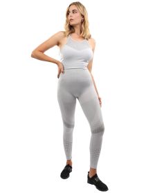Helia Seamless Leggings & Sports Bra Set - Grey (size: medium)