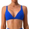 1Pc/3Pcs Women Deep V-Neck Sports Bras U-Shaped Back Sport Bras Padded Strappy Crop Open Back Low Impact Bras Sexy Fitness Tank Tops with Removable Pa
