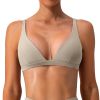 1Pc/3Pcs Women Deep V-Neck Sports Bras U-Shaped Back Sport Bras Padded Strappy Crop Open Back Low Impact Bras Sexy Fitness Tank Tops with Removable Pa