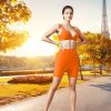 1Pc/3Pcs Women Deep V-Neck Sports Bras U-Shaped Back Sport Bras Padded Strappy Crop Open Back Low Impact Bras Sexy Fitness Tank Tops with Removable Pa