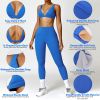 1Pc/3Pcs Women Deep V-Neck Sports Bras U-Shaped Back Sport Bras Padded Strappy Crop Open Back Low Impact Bras Sexy Fitness Tank Tops with Removable Pa