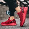 2024 new men's sports shoes flying woven leisure running shoes