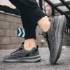 2024 new men's sports shoes flying woven leisure running shoes