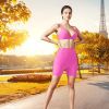 1Pc/3Pcs Women Deep V-Neck Sports Bras U-Shaped Back Sport Bras Padded Strappy Crop Open Back Low Impact Bras Sexy Fitness Tank Tops with Removable Pa