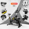 Indoor Stationary Cycling Exercise Bike with Phone Bracket Heavy Flywheel and LCD Monitor Home Gym