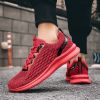 2024 new men's sports shoes flying woven leisure running shoes