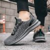 2024 new men's sports shoes flying woven leisure running shoes