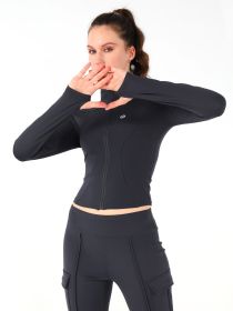 Stand Collar Jacket (Option: grey-M)